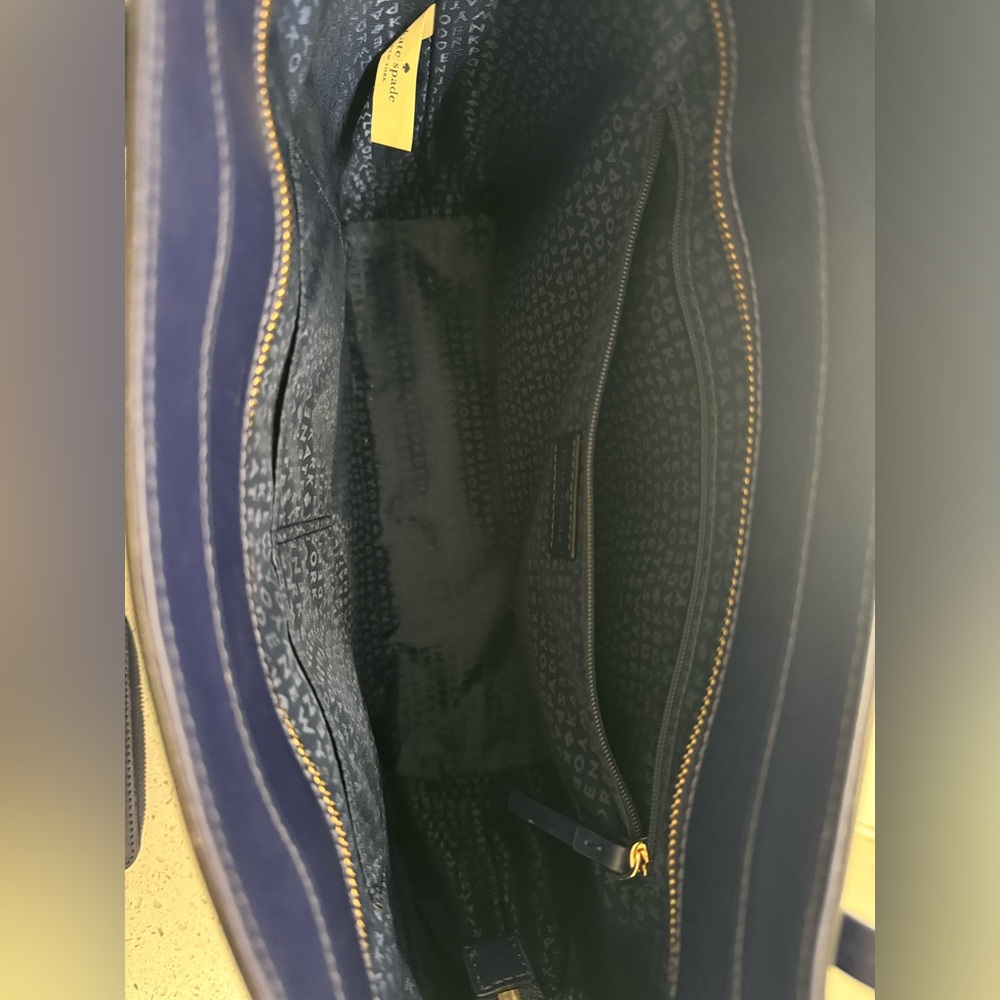 Kate Spade Navy Leather Tote with Tassel and Matching Wallet - Picture 7 of 7